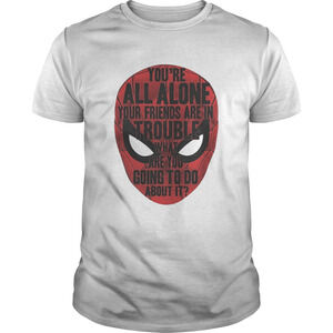 Marvel Spiderman Far From Home Face Words Shirt